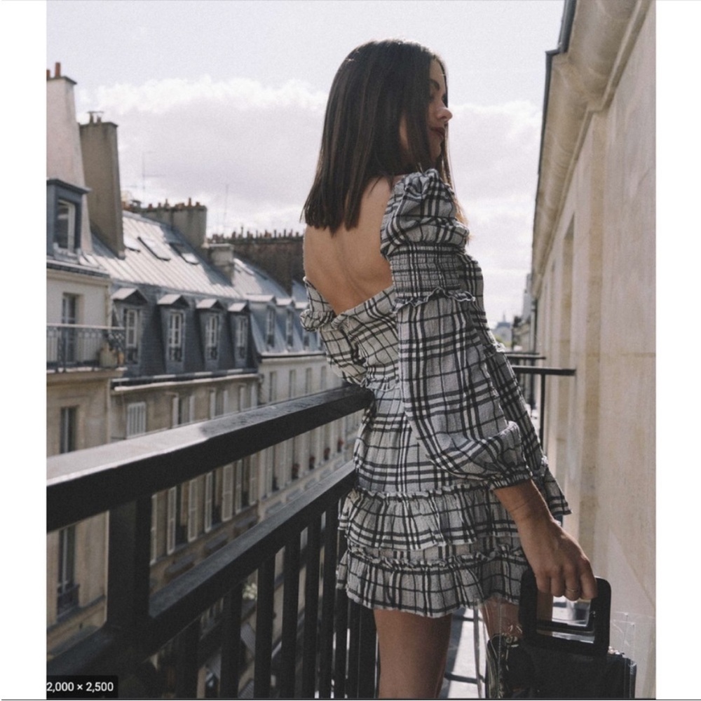 Majorelle plaid mini dress
